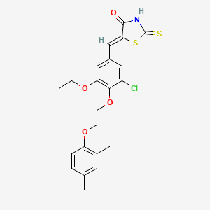 molecular formula C22H22ClNO4S2 B4982594 5-{3-chloro-4-[2-(2,4-dimethylphenoxy)ethoxy]-5-ethoxybenzylidene}-2-thioxo-1,3-thiazolidin-4-one 