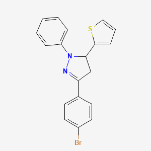 3-(4-bromophenyl)-1-phenyl-5-(2-thienyl)-4,5-dihydro-1H-pyrazole