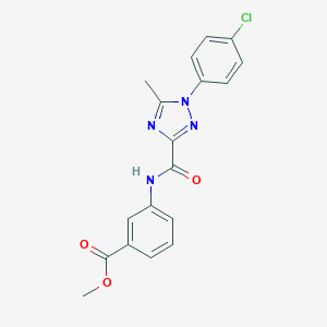 molecular formula C18H15ClN4O3 B498263 methyl 3-({[1-(4-chlorophenyl)-5-methyl-1H-1,2,4-triazol-3-yl]carbonyl}amino)benzoate 