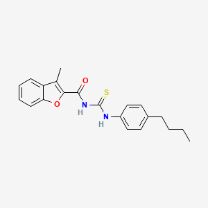 molecular formula C21H22N2O2S B4982647 N-{[(4-butylphenyl)amino]carbonothioyl}-3-methyl-1-benzofuran-2-carboxamide 