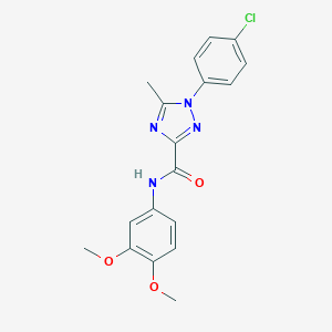 molecular formula C18H17ClN4O3 B498265 1-(4-chlorophenyl)-N-(3,4-dimethoxyphenyl)-5-methyl-1H-1,2,4-triazole-3-carboxamide CAS No. 927640-07-1