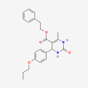molecular formula C23H26N2O4 B4982661 2-phenylethyl 6-methyl-2-oxo-4-(4-propoxyphenyl)-1,2,3,4-tetrahydro-5-pyrimidinecarboxylate 