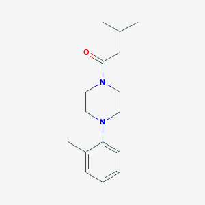 molecular formula C16H24N2O B4982708 1-(3-methylbutanoyl)-4-(2-methylphenyl)piperazine CAS No. 959239-82-8