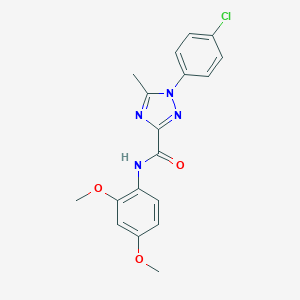 molecular formula C18H17ClN4O3 B498273 1-(4-chlorophenyl)-N-(2,4-dimethoxyphenyl)-5-methyl-1H-1,2,4-triazole-3-carboxamide 