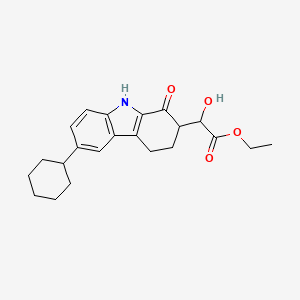 molecular formula C22H27NO4 B4982735 ethyl (6-cyclohexyl-1-oxo-2,3,4,9-tetrahydro-1H-carbazol-2-yl)(hydroxy)acetate 