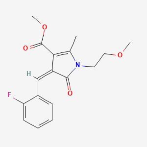 molecular formula C17H18FNO4 B4982744 methyl 4-(2-fluorobenzylidene)-1-(2-methoxyethyl)-2-methyl-5-oxo-4,5-dihydro-1H-pyrrole-3-carboxylate 