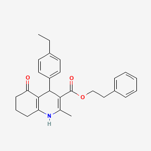 molecular formula C27H29NO3 B4982752 2-phenylethyl 4-(4-ethylphenyl)-2-methyl-5-oxo-1,4,5,6,7,8-hexahydro-3-quinolinecarboxylate 