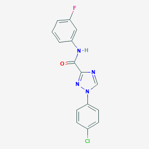 molecular formula C15H10ClFN4O B498276 1-(4-chlorophenyl)-N-(3-fluorophenyl)-1H-1,2,4-triazole-3-carboxamide 