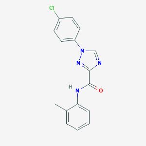 molecular formula C16H13ClN4O B498277 1-(4-chlorophenyl)-N-(2-methylphenyl)-1H-1,2,4-triazole-3-carboxamide 