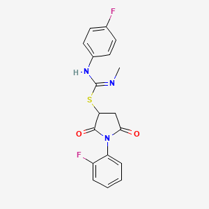 1-(2-fluorophenyl)-2,5-dioxo-3-pyrrolidinyl N'-(4-fluorophenyl)-N-methylimidothiocarbamate