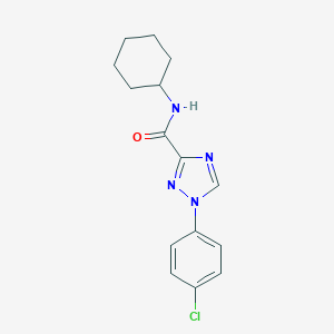 molecular formula C15H17ClN4O B498280 1-(4-chlorophenyl)-N-cyclohexyl-1H-1,2,4-triazole-3-carboxamide 