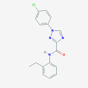 molecular formula C17H15ClN4O B498285 1-(4-chlorophenyl)-N-(2-ethylphenyl)-1H-1,2,4-triazole-3-carboxamide 