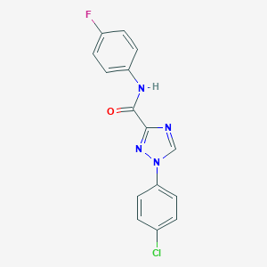 molecular formula C15H10ClFN4O B498287 1-(4-chlorophenyl)-N-(4-fluorophenyl)-1H-1,2,4-triazole-3-carboxamide 