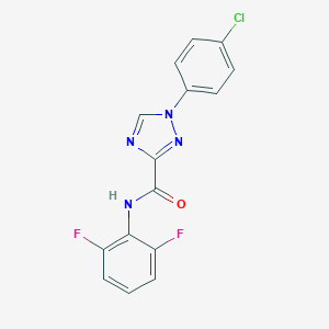 molecular formula C15H9ClF2N4O B498290 1-(4-chlorophenyl)-N-(2,6-difluorophenyl)-1H-1,2,4-triazole-3-carboxamide 