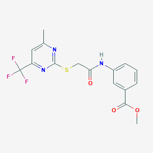 methyl 3-[({[4-methyl-6-(trifluoromethyl)-2-pyrimidinyl]thio}acetyl)amino]benzoate