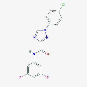 molecular formula C15H9ClF2N4O B498293 1-(4-chlorophenyl)-N-(3,5-difluorophenyl)-1H-1,2,4-triazole-3-carboxamide 