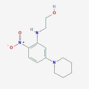 molecular formula C13H19N3O3 B4982939 2-{[2-nitro-5-(1-piperidinyl)phenyl]amino}ethanol 