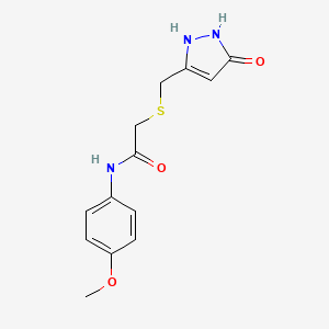 2-{[(5-hydroxy-1H-pyrazol-3-yl)methyl]thio}-N-(4-methoxyphenyl)acetamide