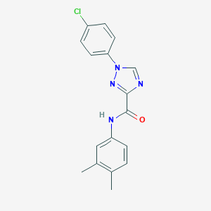 molecular formula C17H15ClN4O B498295 1-(4-chlorophenyl)-N-(3,4-dimethylphenyl)-1H-1,2,4-triazole-3-carboxamide 