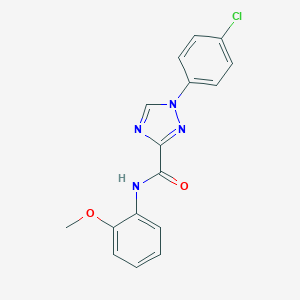 molecular formula C16H13ClN4O2 B498296 1-(4-chlorophenyl)-N-(2-methoxyphenyl)-1H-1,2,4-triazole-3-carboxamide 