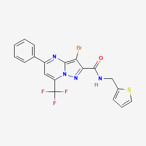 molecular formula C19H12BrF3N4OS B4982961 3-bromo-5-phenyl-N-(2-thienylmethyl)-7-(trifluoromethyl)pyrazolo[1,5-a]pyrimidine-2-carboxamide 