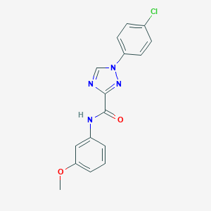 molecular formula C16H13ClN4O2 B498297 1-(4-chlorophenyl)-N-(3-methoxyphenyl)-1H-1,2,4-triazole-3-carboxamide 
