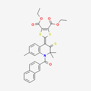 diethyl 2-[2,2,7-trimethyl-1-(2-naphthoyl)-3-thioxo-2,3-dihydro-4(1H)-quinolinylidene]-1,3-dithiole-4,5-dicarboxylate