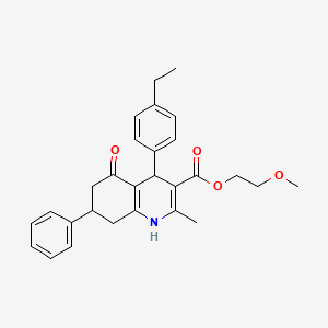 2-methoxyethyl 4-(4-ethylphenyl)-2-methyl-5-oxo-7-phenyl-1,4,5,6,7,8-hexahydro-3-quinolinecarboxylate