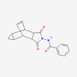 molecular formula C18H16N2O3 B4983009 N-(3,5-dioxo-4-azatetracyclo[5.3.2.0~2,6~.0~8,10~]dodec-11-en-4-yl)benzamide 