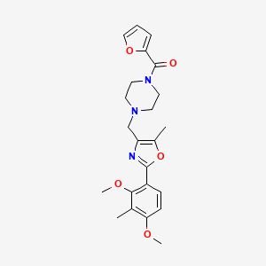 molecular formula C23H27N3O5 B4983050 1-{[2-(2,4-dimethoxy-3-methylphenyl)-5-methyl-1,3-oxazol-4-yl]methyl}-4-(2-furoyl)piperazine 