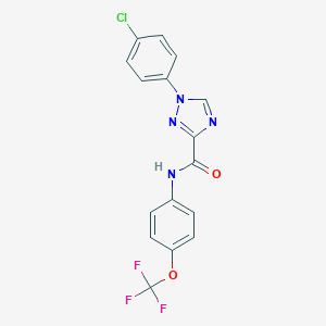 molecular formula C16H10ClF3N4O2 B498306 1-(4-chlorophenyl)-N-[4-(trifluoromethoxy)phenyl]-1H-1,2,4-triazole-3-carboxamide 