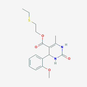 2-(ethylthio)ethyl 4-(2-methoxyphenyl)-6-methyl-2-oxo-1,2,3,4-tetrahydro-5-pyrimidinecarboxylate