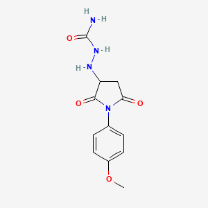 molecular formula C12H14N4O4 B4983081 2-[1-(4-methoxyphenyl)-2,5-dioxo-3-pyrrolidinyl]hydrazinecarboxamide 
