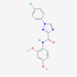 molecular formula C17H15ClN4O3 B498309 1-(4-chlorophenyl)-N-(2,4-dimethoxyphenyl)-1H-1,2,4-triazole-3-carboxamide 