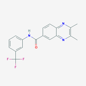 2,3-dimethyl-N-[3-(trifluoromethyl)phenyl]-6-quinoxalinecarboxamide