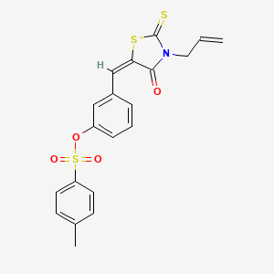 molecular formula C20H17NO4S3 B4983108 3-[(3-allyl-4-oxo-2-thioxo-1,3-thiazolidin-5-ylidene)methyl]phenyl 4-methylbenzenesulfonate 