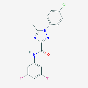 molecular formula C16H11ClF2N4O B498311 1-(4-chlorophenyl)-N-(3,5-difluorophenyl)-5-methyl-1H-1,2,4-triazole-3-carboxamide 