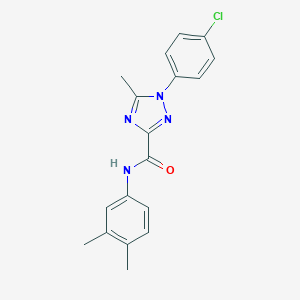 molecular formula C18H17ClN4O B498312 1-(4-chlorophenyl)-N-(3,4-dimethylphenyl)-5-methyl-1H-1,2,4-triazole-3-carboxamide 