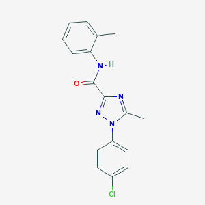 molecular formula C17H15ClN4O B498313 1-(4-chlorophenyl)-5-methyl-N-(2-methylphenyl)-1H-1,2,4-triazole-3-carboxamide 