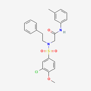 molecular formula C24H25ClN2O4S B4983133 N~2~-[(3-chloro-4-methoxyphenyl)sulfonyl]-N~1~-(3-methylphenyl)-N~2~-(2-phenylethyl)glycinamide 