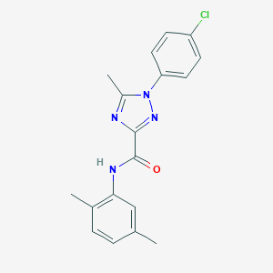 molecular formula C18H17ClN4O B498314 1-(4-chlorophenyl)-N-(2,5-dimethylphenyl)-5-methyl-1H-1,2,4-triazole-3-carboxamide 