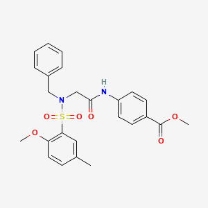 molecular formula C25H26N2O6S B4983141 methyl 4-({N-benzyl-N-[(2-methoxy-5-methylphenyl)sulfonyl]glycyl}amino)benzoate 