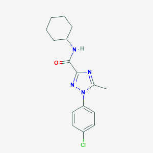 molecular formula C16H19ClN4O B498315 1-(4-chlorophenyl)-N-cyclohexyl-5-methyl-1H-1,2,4-triazole-3-carboxamide 