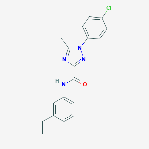 molecular formula C18H17ClN4O B498317 1-(4-chlorophenyl)-N-(3-ethylphenyl)-5-methyl-1H-1,2,4-triazole-3-carboxamide 