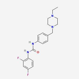 molecular formula C20H24F2N4O B4983179 N-(2,4-difluorophenyl)-N'-{4-[(4-ethyl-1-piperazinyl)methyl]phenyl}urea 