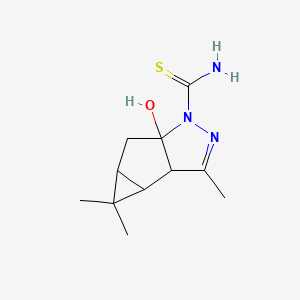 molecular formula C11H17N3OS B4983186 5a-hydroxy-3,4,4-trimethyl-3a,3b,4,4a,5,5a-hexahydro-1H-cyclopropa[3,4]cyclopenta[1,2-c]pyrazole-1-carbothioamide 
