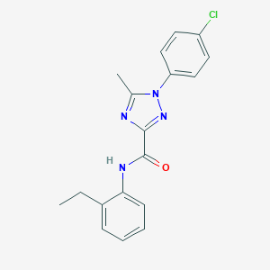 molecular formula C18H17ClN4O B498319 1-(4-chlorophenyl)-N-(2-ethylphenyl)-5-methyl-1H-1,2,4-triazole-3-carboxamide 