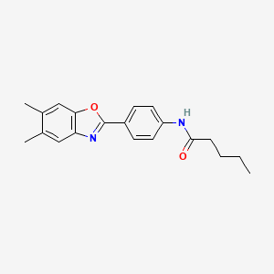 molecular formula C20H22N2O2 B4983191 N-[4-(5,6-dimethyl-1,3-benzoxazol-2-yl)phenyl]pentanamide 