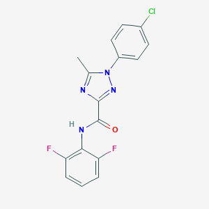 molecular formula C16H11ClF2N4O B498320 1-(4-chlorophenyl)-N-(2,6-difluorophenyl)-5-methyl-1H-1,2,4-triazole-3-carboxamide 