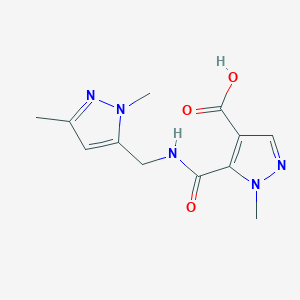 molecular formula C12H15N5O3 B4983202 5-({[(1,3-dimethyl-1H-pyrazol-5-yl)methyl]amino}carbonyl)-1-methyl-1H-pyrazole-4-carboxylic acid 